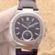 Patek Philippe Moonphase Nautilus Replica Watches - Black Dial Black Leather Strap (8)_th.jpg